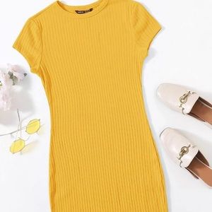 Shein Solid Rib-knit Dress